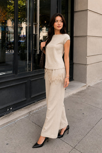 Vanilla Linen Lace Co-ord