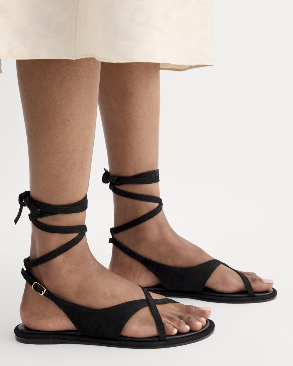 The Leather Crisscross Sandal | Black