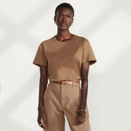 The Box-Cut Tee in Essential Cotton | Toasted Coconut | No Pocket