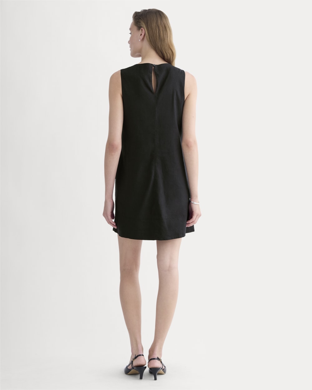 The Shift Dress in Stretch Linen | Black