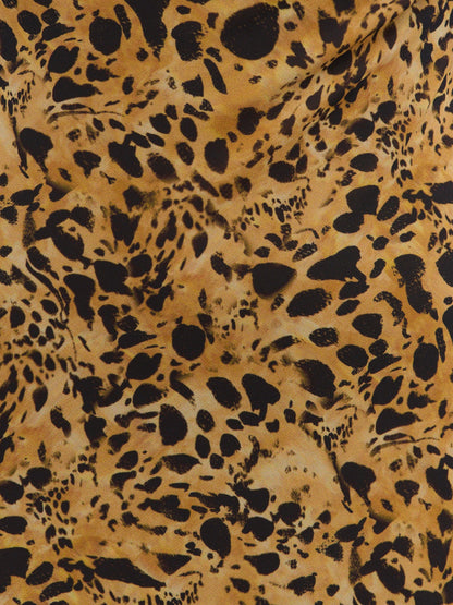 Arden High Cowl Scarf Maxi Dress - Abstract Leopard