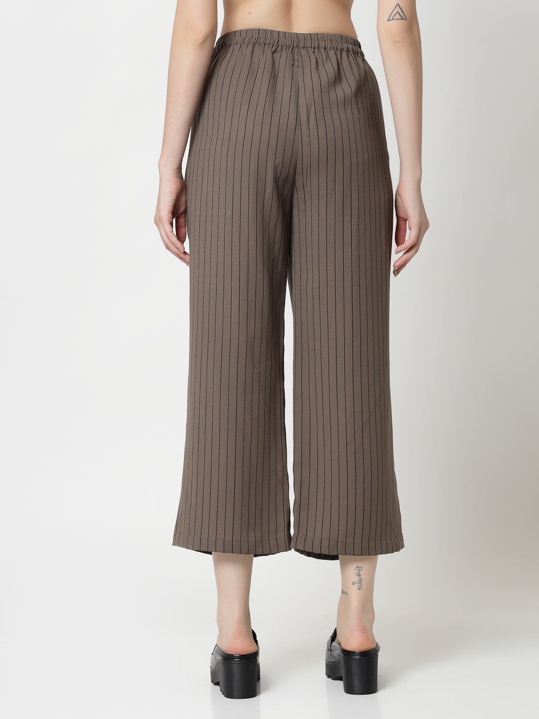 Beige Plazzo With Lines