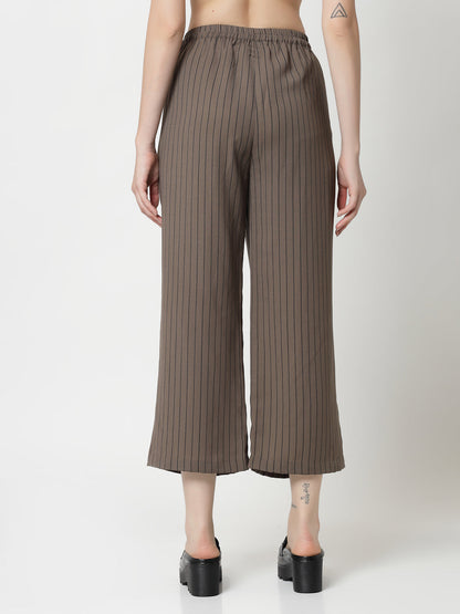 Beige Plazzo With Lines