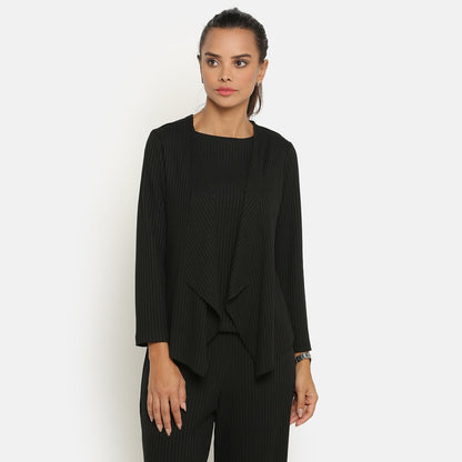 Black Ribbed Short Shrug