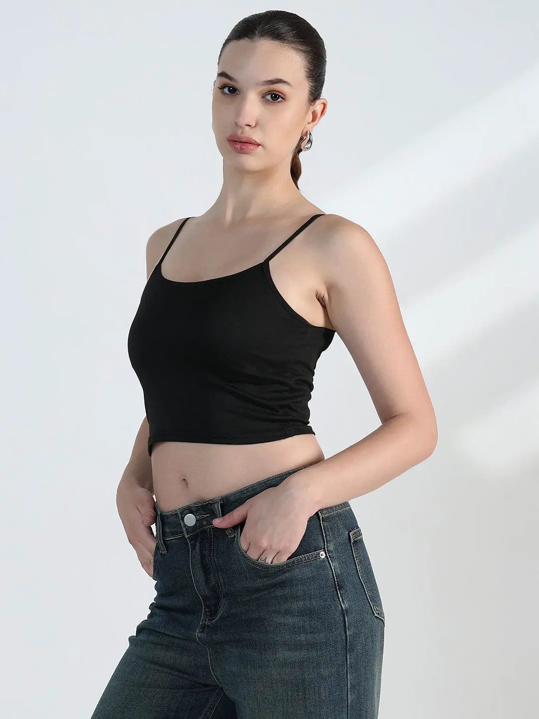 Women's Typography White Mesh Cropped Hoodie with Tank Top