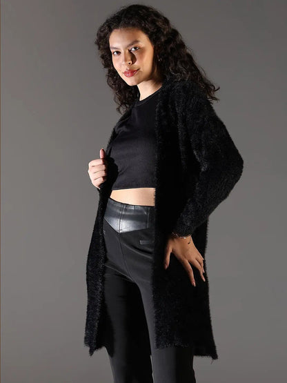 Women's Black Longline Shrug