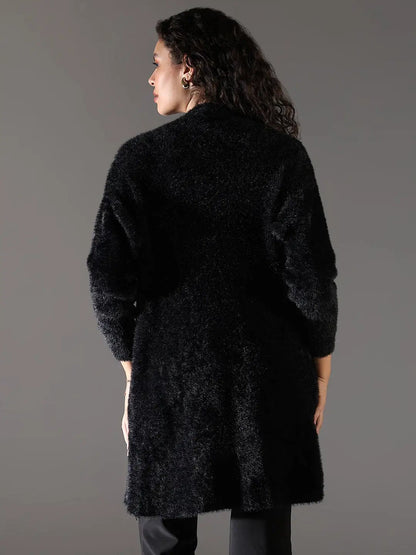 Women's Black Longline Shrug