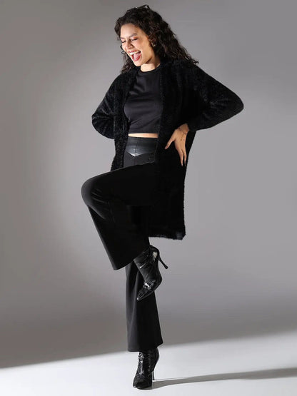 Women's Black Longline Shrug