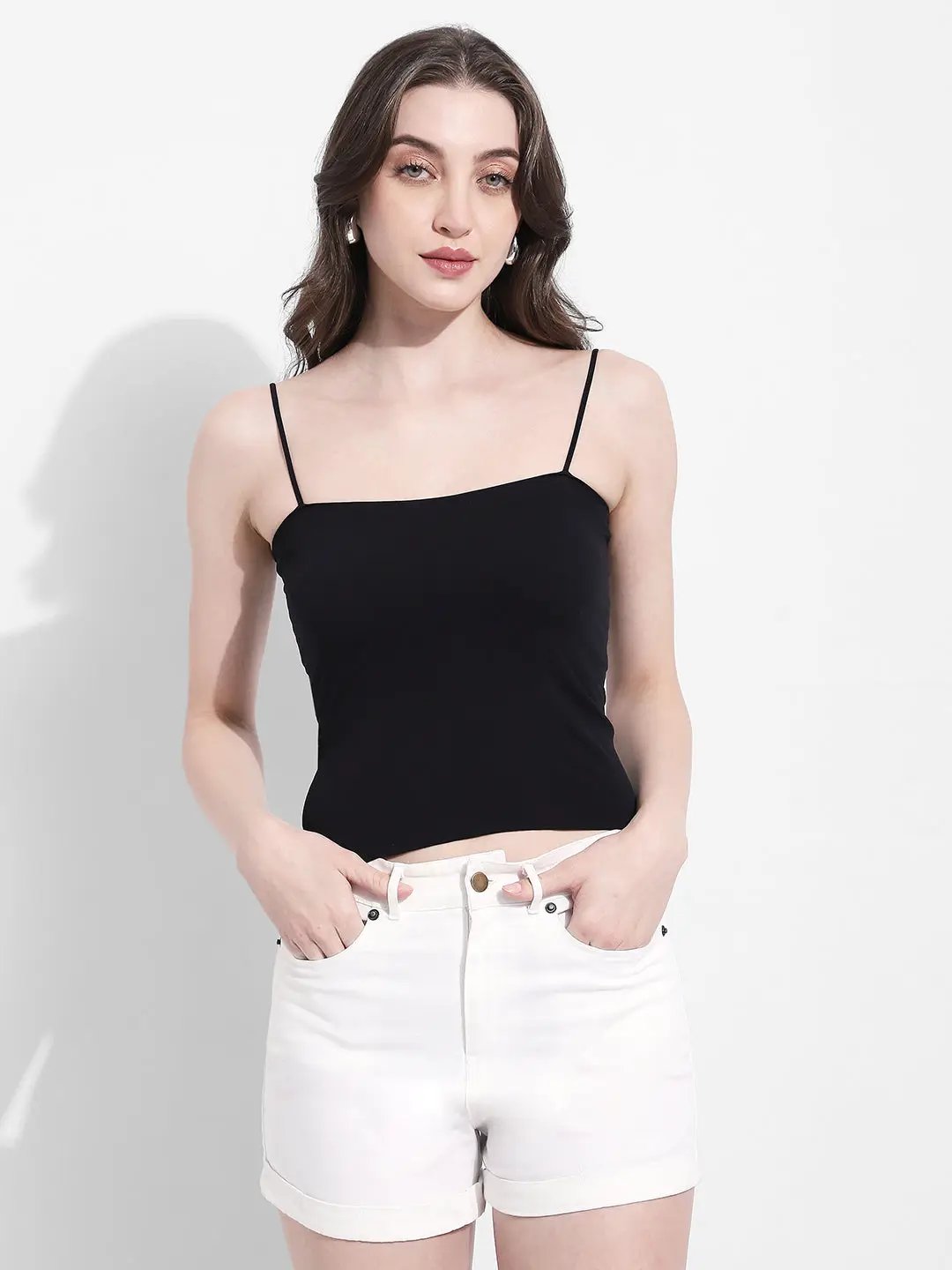 Women's Striped Knit Black & White Top with Inner
