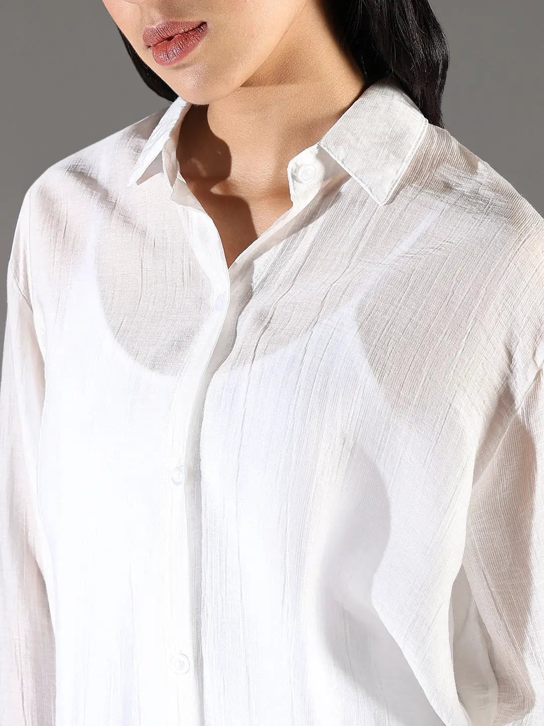 Women's White Shirt Collar Shirt Dress