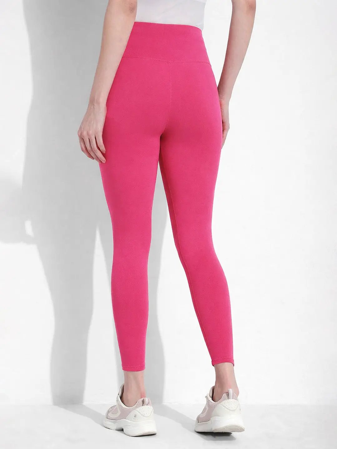 Women's Pink High Waist Stretch Trackpants