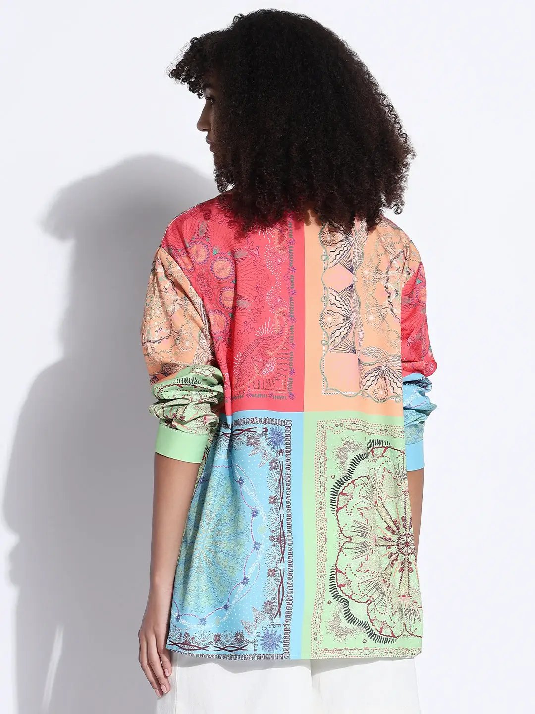 Women's Colourblocked Multi Oversized Shirt