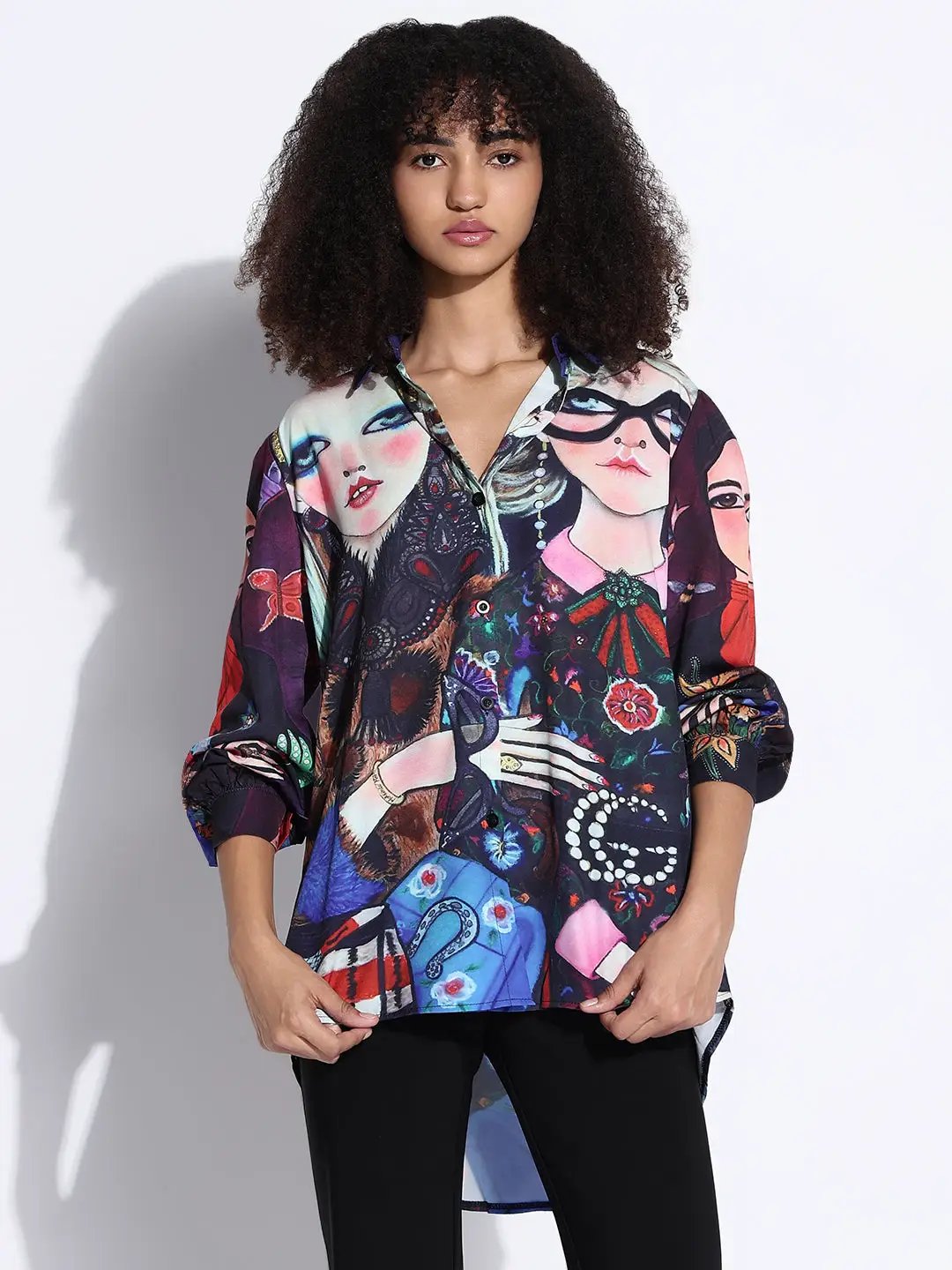 Women's Graphic Multi Oversized Shirt