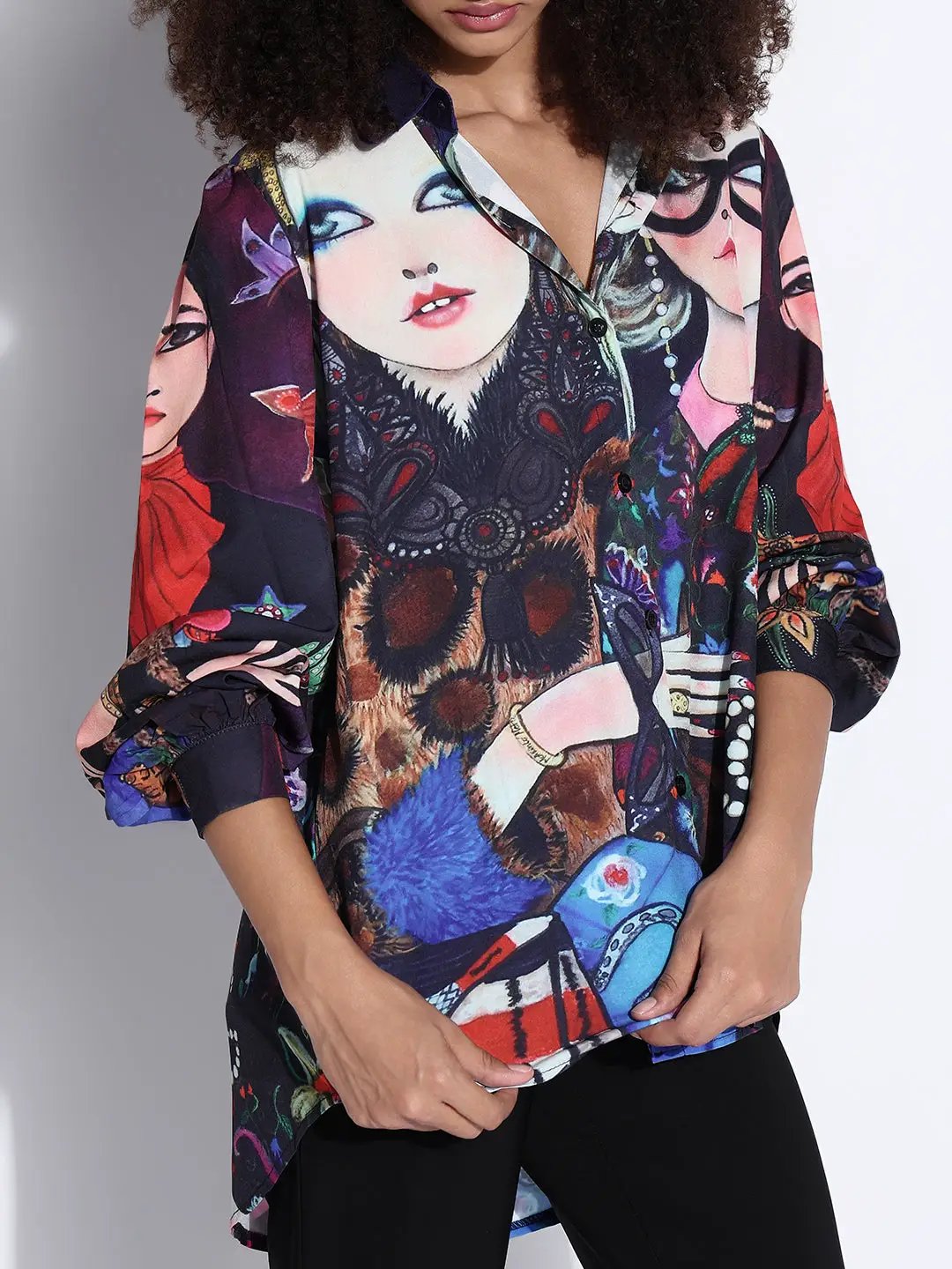 Women's Graphic Multi Oversized Shirt