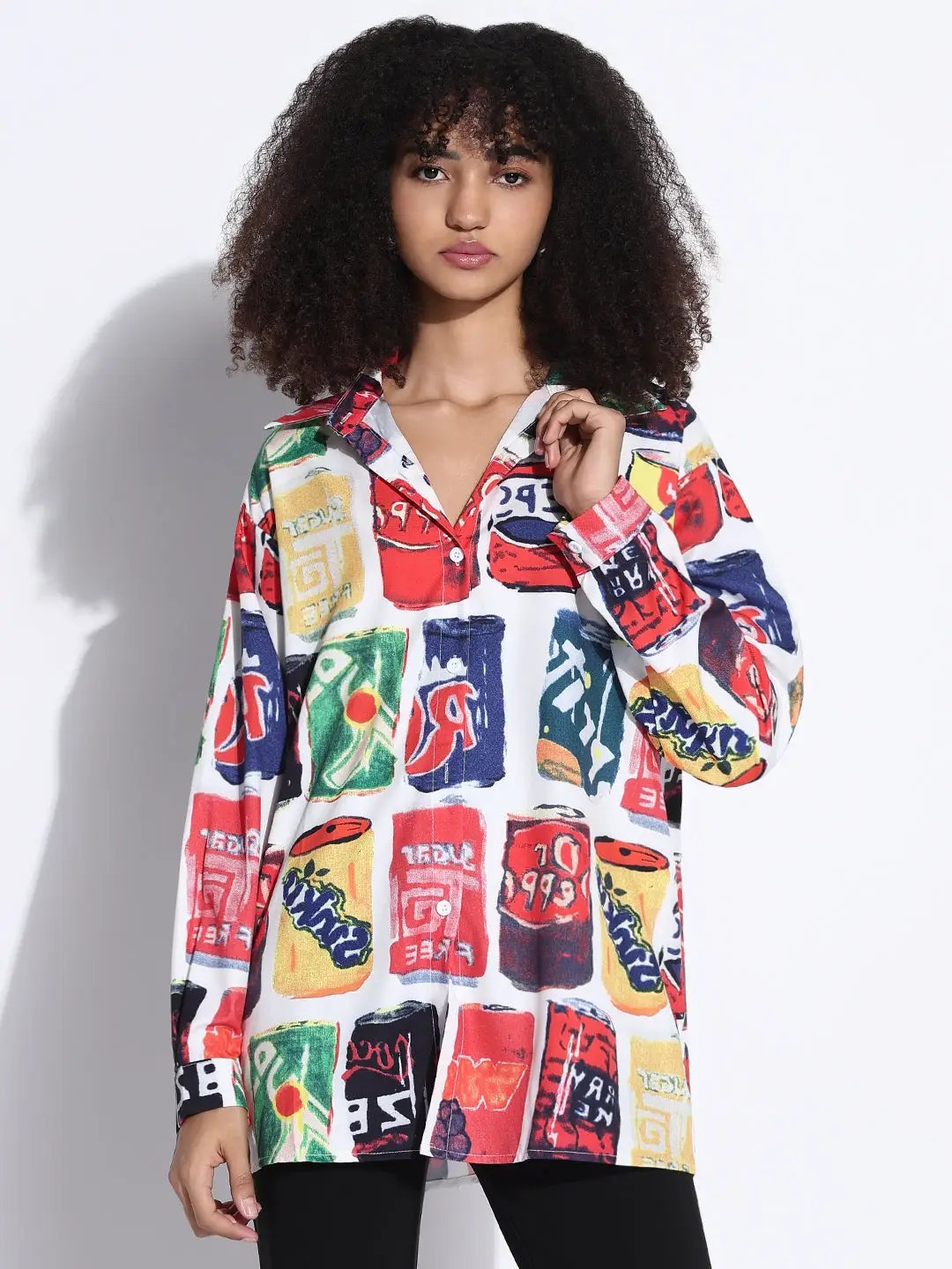 Women's Graphic Multi Oversized Shirt