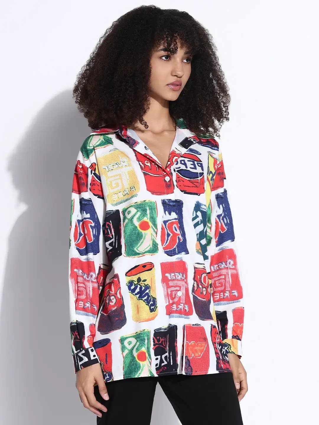 Women's Graphic Multi Oversized Shirt