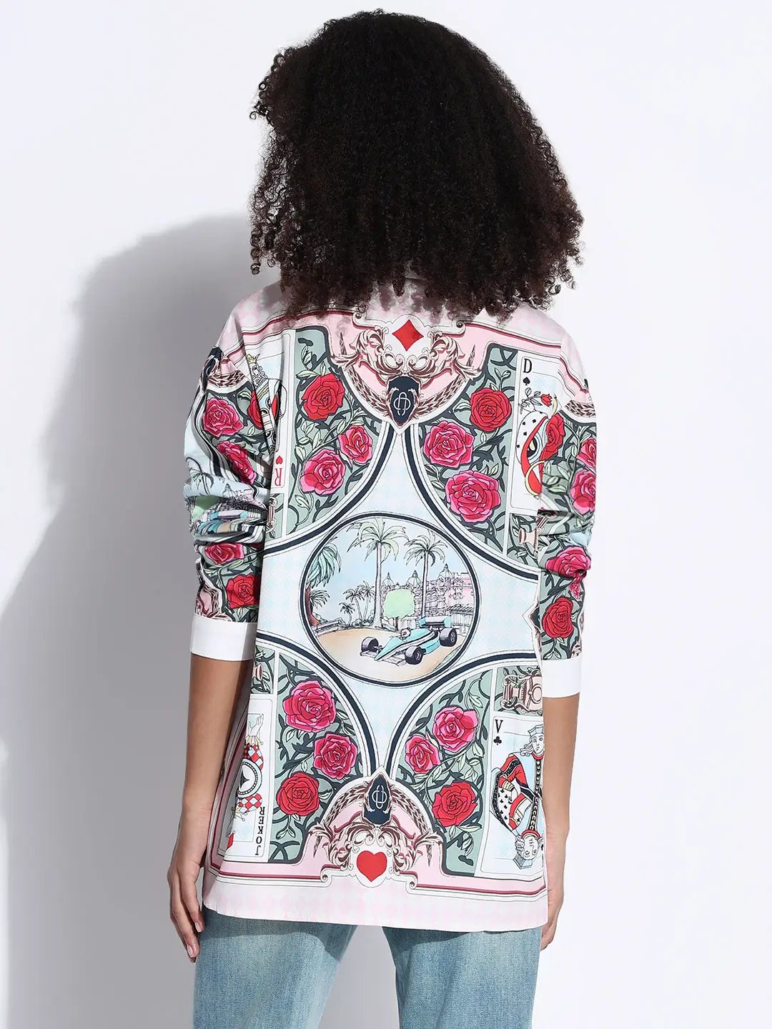 Women's Graphic Peach Oversized Shirt