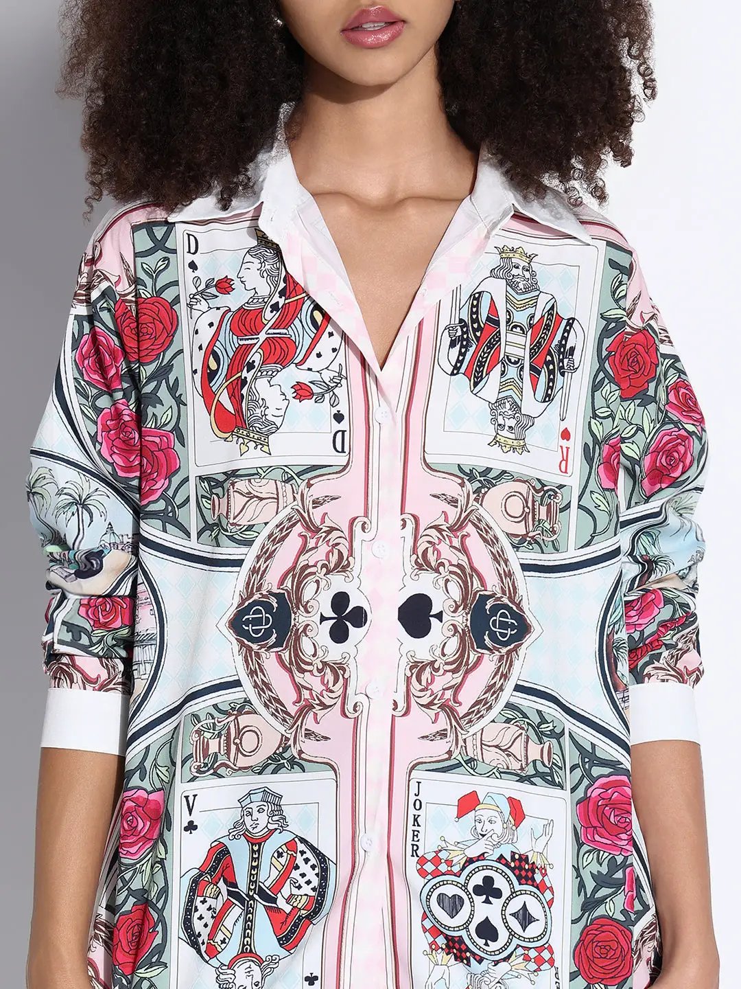 Women's Graphic Peach Oversized Shirt