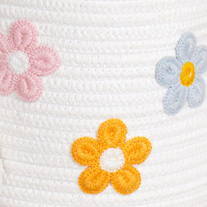 Flower Basket With Pink Handles 19cm
