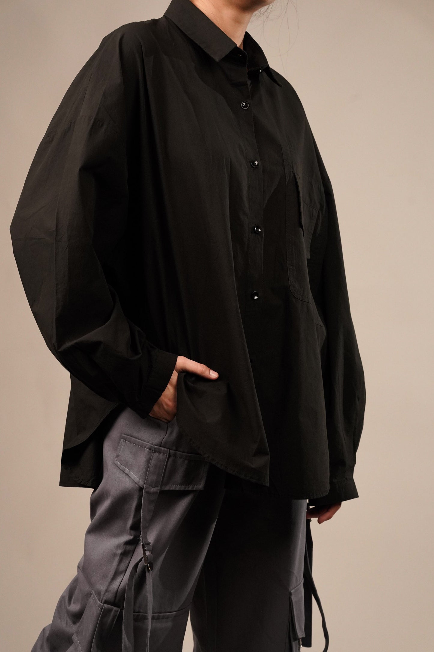 Urbanite Black Oversized Shirt