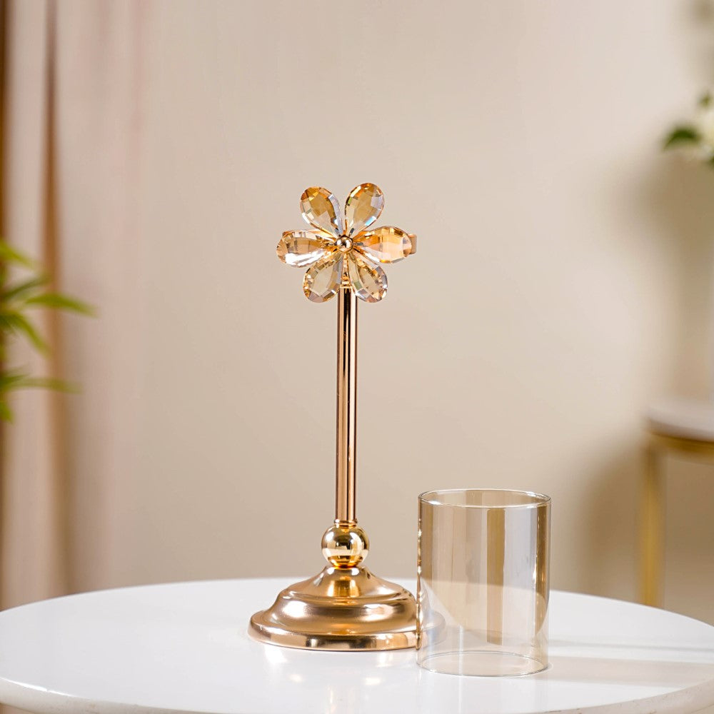 Crystal Flower Candle Holder Set Of 2