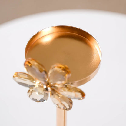 Crystal Flower Candle Holder Set Of 2