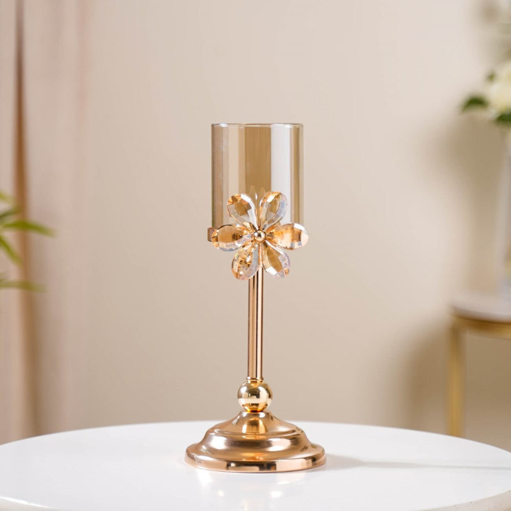 Crystal Flower Candle Holder Set Of 2