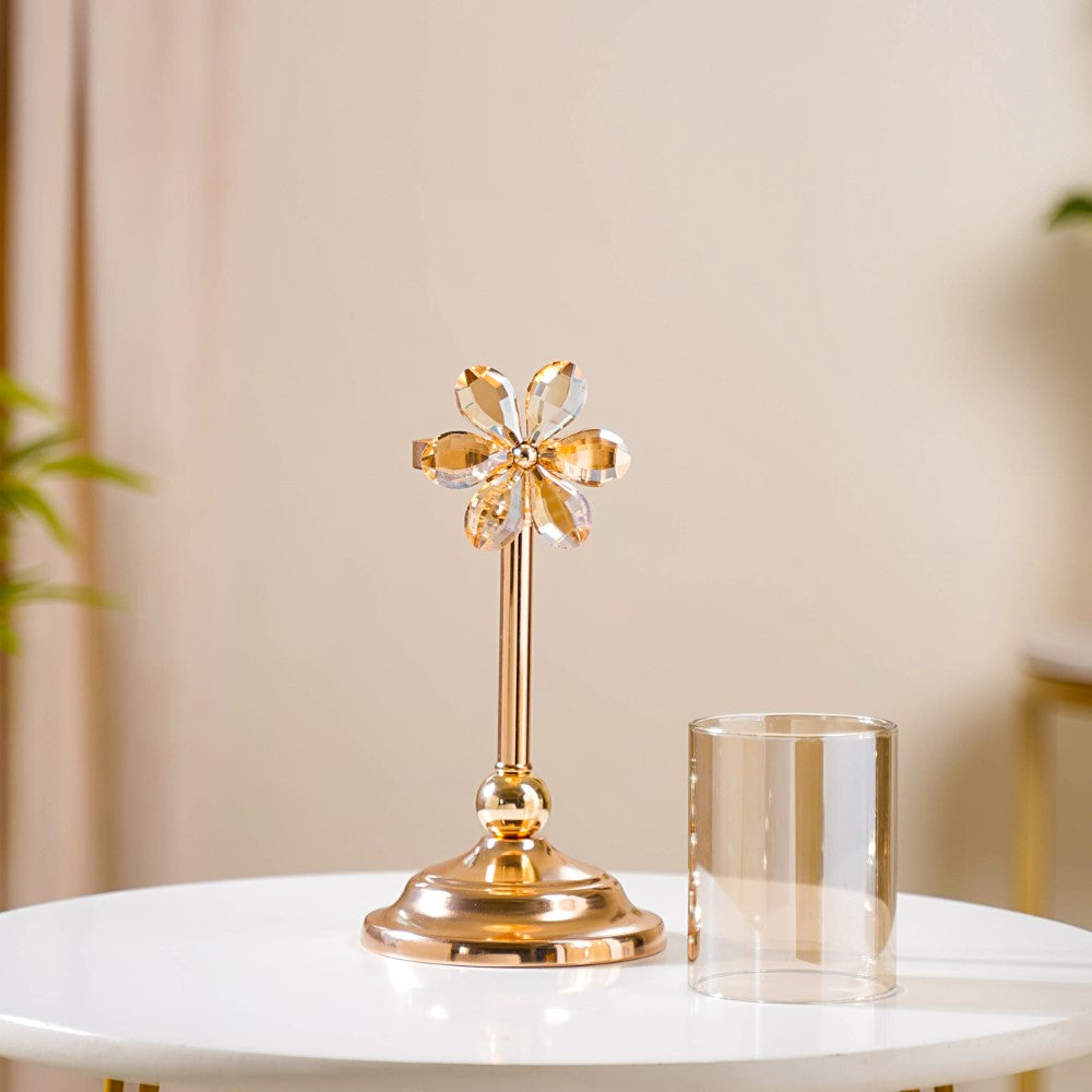 Crystal Flower Candle Holder Set Of 2