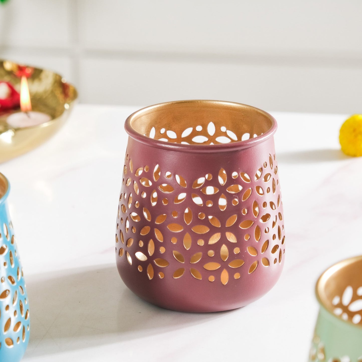 Festive Tealight Candle Holder Set Of 3