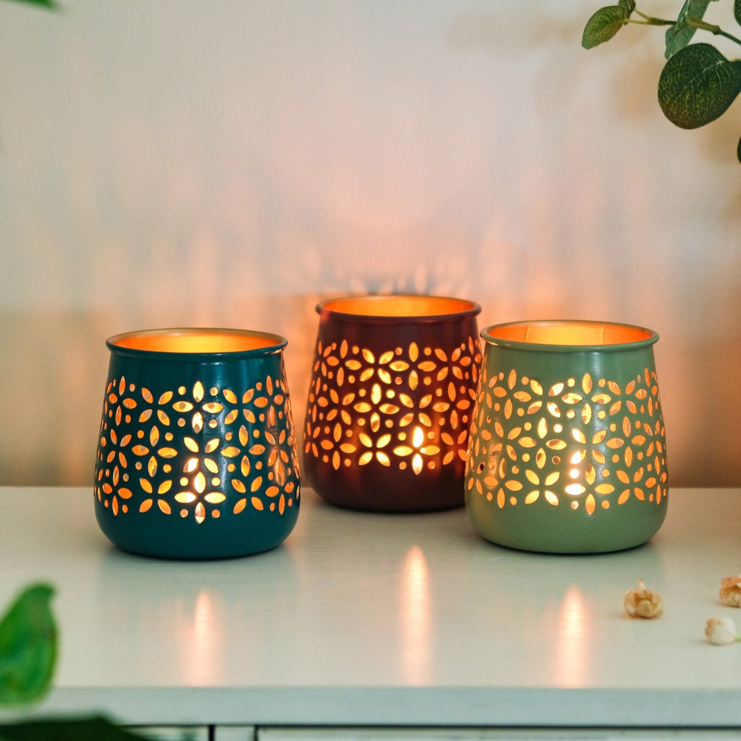 Festive Tealight Candle Holder Set Of 3