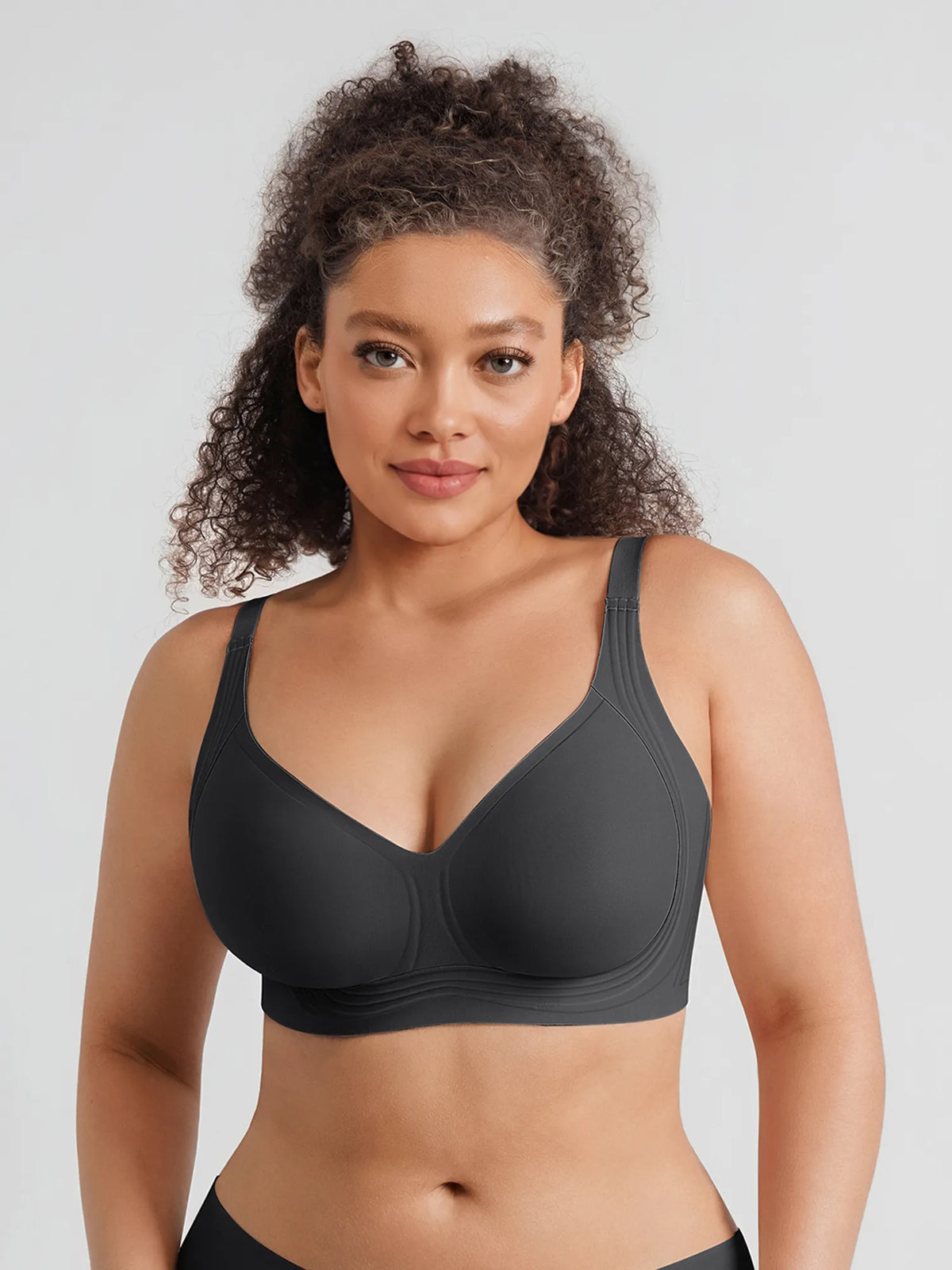 Jelly-Support Plunge Wireless Seamless Bra