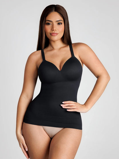 Built-in bra seamless bodysuit with gentle push-up support, smooth shaping fit, and invisible under clothes design for all-day everyday wear. 
