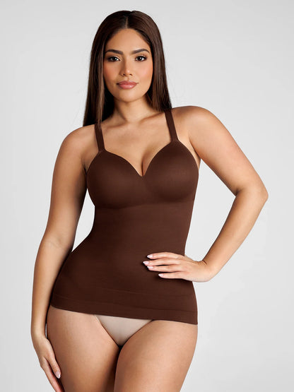 Feelingirl-Seamless-Built-In-Bra-Cami-Top-Brown