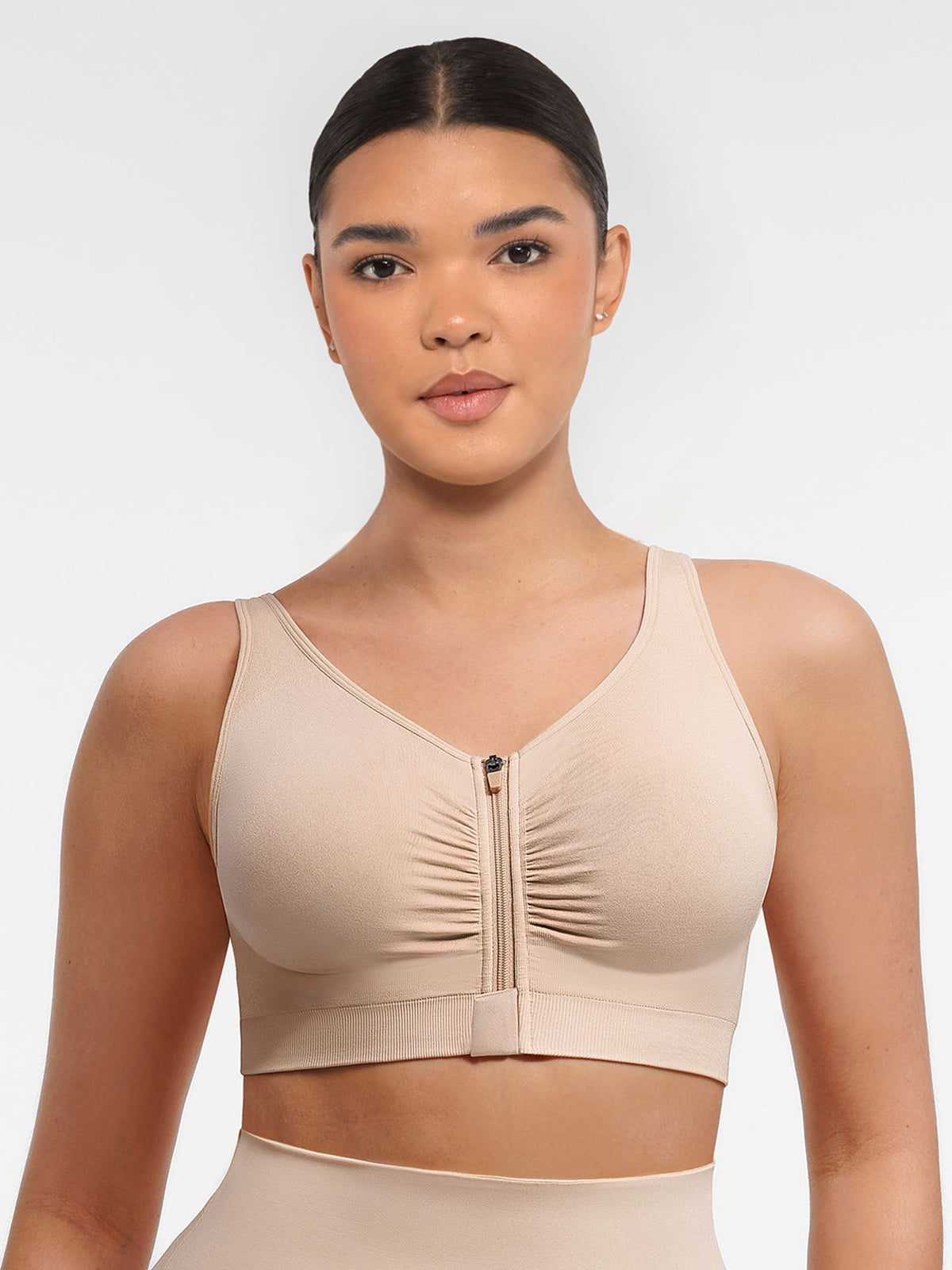 Seamless Front-Opening Zipper Bra