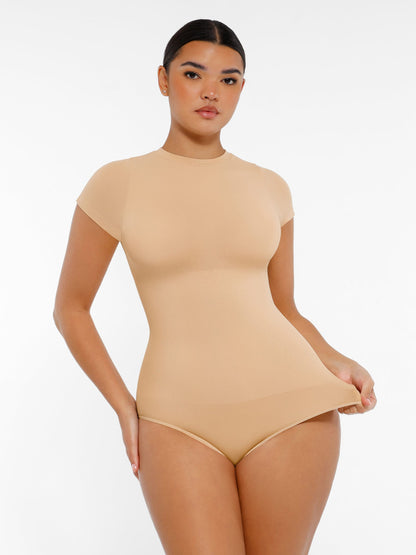 Feelingirl-SeamlessButtery-Soft Tummy-Control High-Waisted Shaping Hip Bodysuit with Easy-Closure -Skin