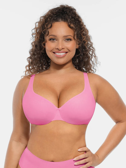 Feelingirl Unpadded Underwired Deep V-Neck Side Support Bra