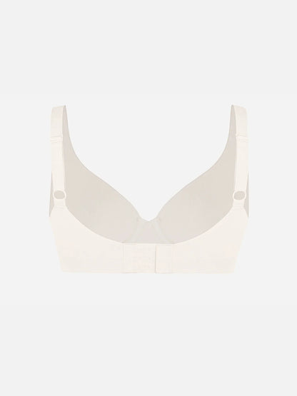 Adjustable-Strap Underwire Deep V-neck Bra