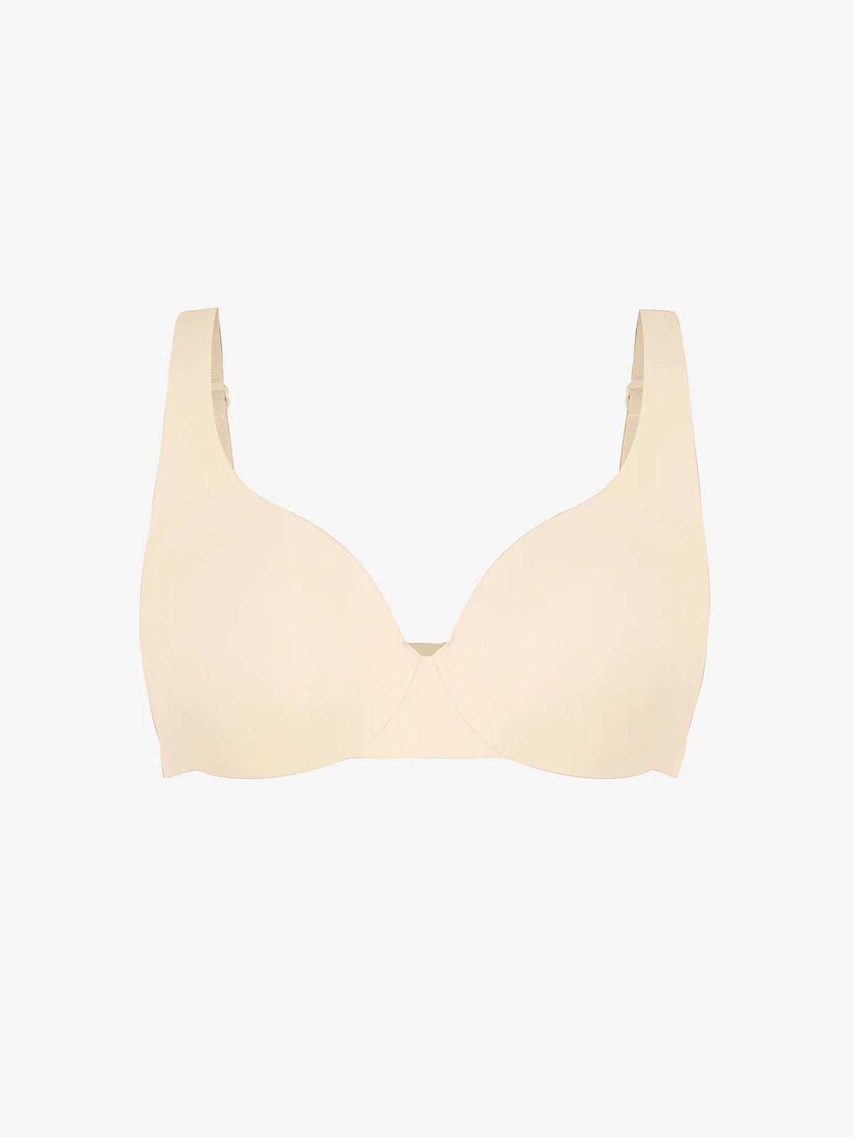 Adjustable-Strap Underwire Deep V-neck Bra