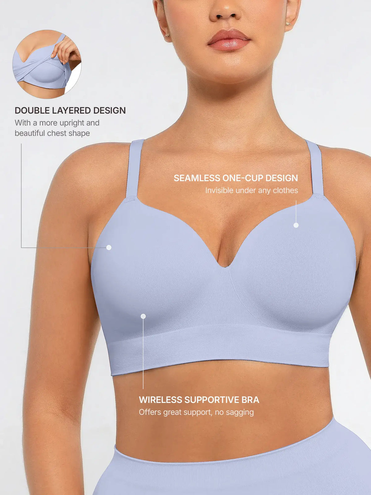 Wireless Push-Up Seamless Comfort Full Coverage Bra