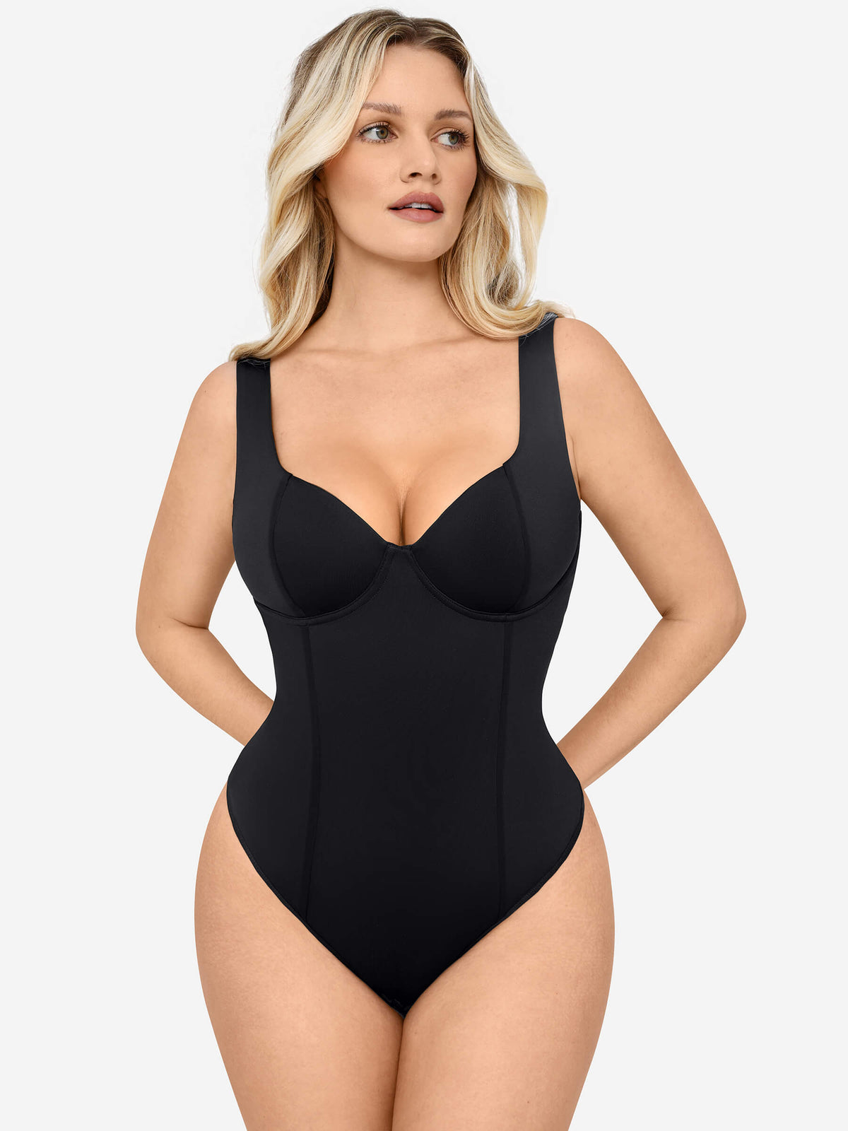 Full Body Wide Strap Bra-Free Bodysuit
