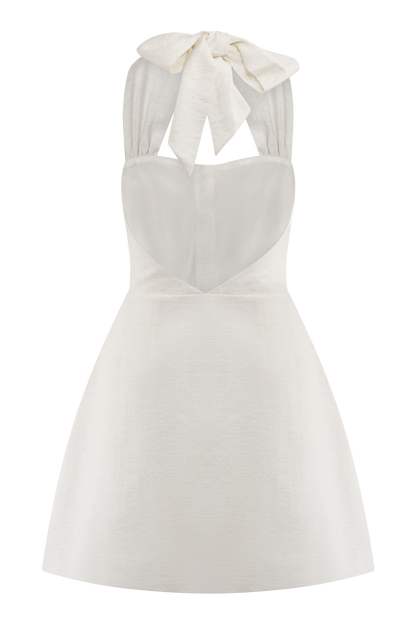 Anya Linen Halter Mini Dress - Oat Marle