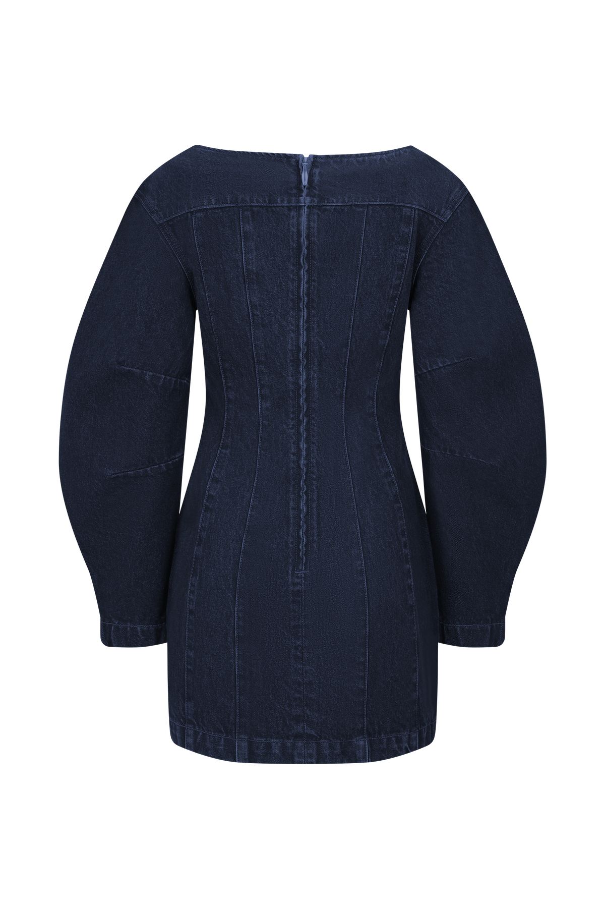 Cosmala Denim Long Sleeve Mini Dress - Indigo Blue