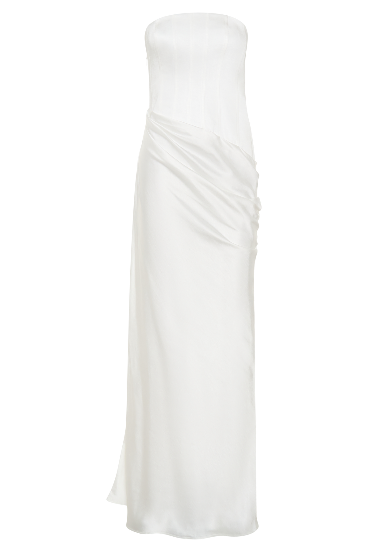 Grace Strapless Draped Waist Maxi Dress - Ivory