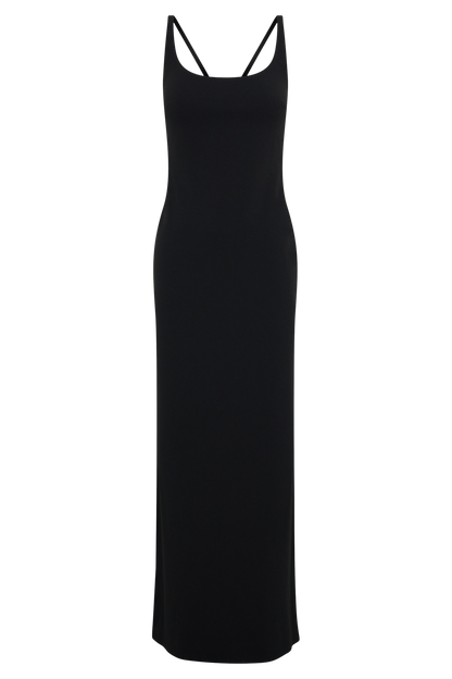 Julian Crepe Strapped Back Maxi Dress - Black