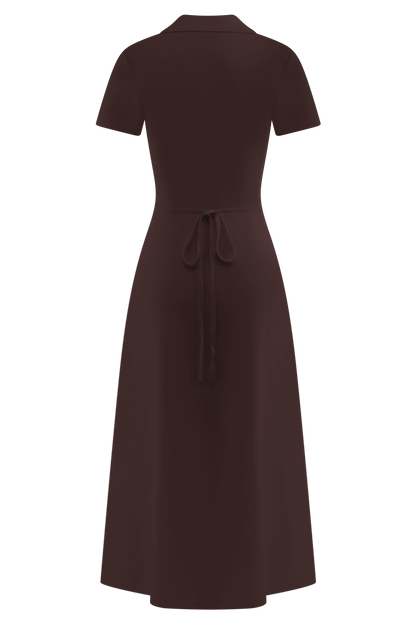 Pearson Short Sleeve Knit Midi Dress - Chocolate