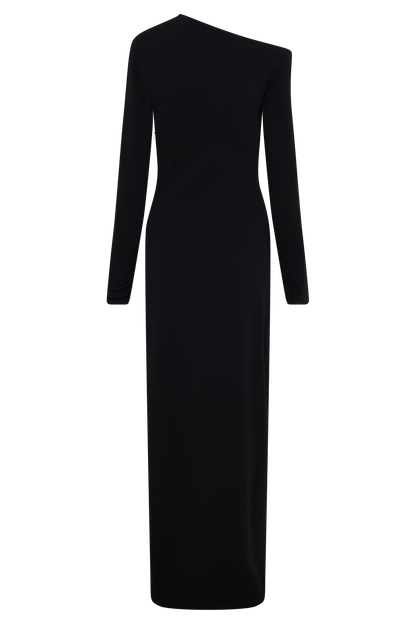 Thalyn Crepe Maxi Dress With Split - Black