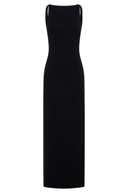 Yura Backless Twist Maxi Dress - Black