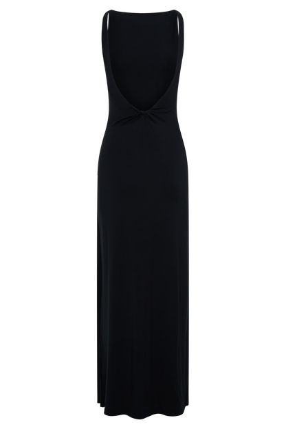Yura Backless Twist Maxi Dress - Black