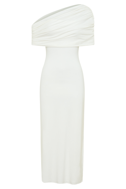 Zandie Cashmere Blend Knit Midi Dress - Ivory