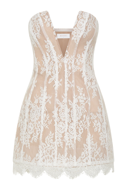 Zoey Lace Corset Mini Dress - Ivory